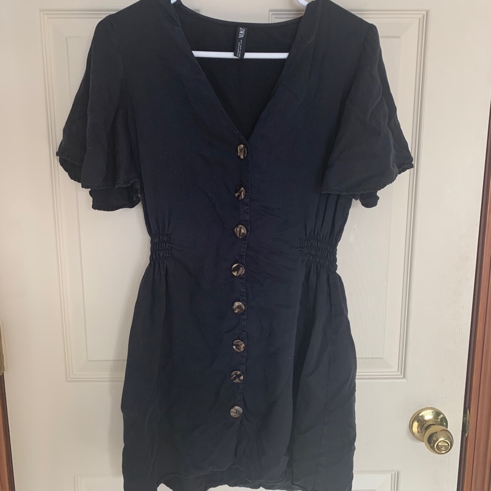 Black dress with buttons